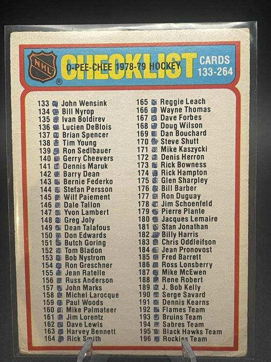 1978 78-79 OPC O-PEE-CHEE CHECKLIST CARDS #133-264 #259 EXCELLENT