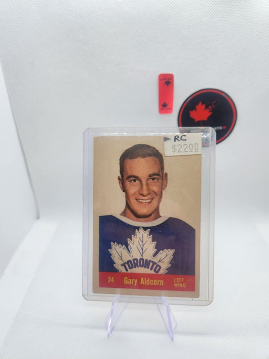 VINTAGE HOCKEY CARD PARKHURST 1957 TORONTO MAPLE LEAFS GARY ALDCORN Good Shape