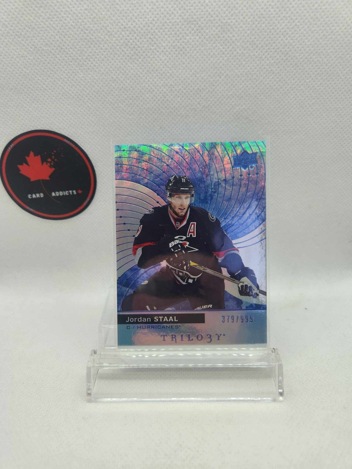 2017-18 Upper Deck Trilogy Hockey Blue #29 Jordan Staal /999