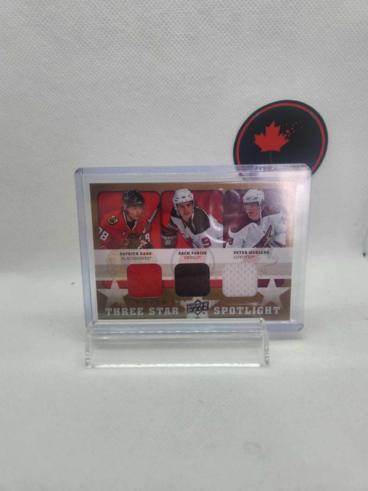 08-09 Upper Deck Trilogy Three Star Spotlights Kane/Parise/Mueller Triple Jersey