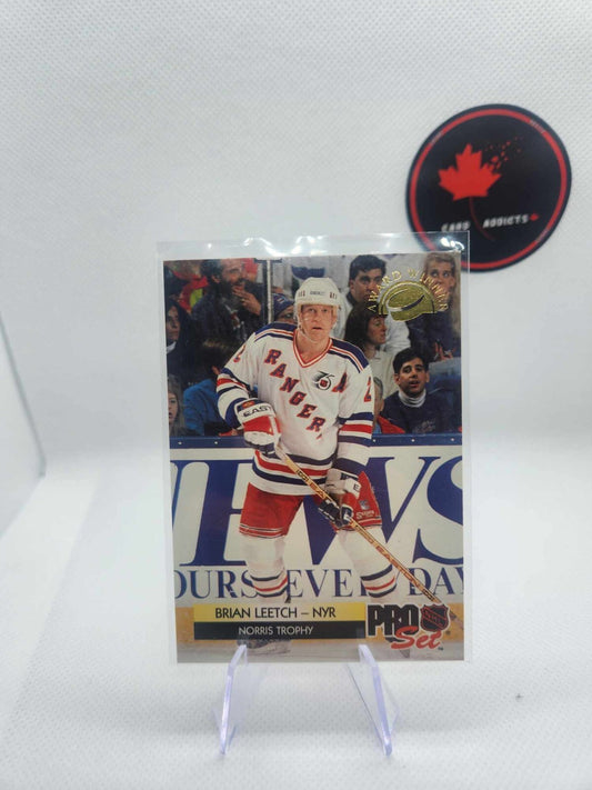 1992-93 PRO SET AWARD WINNER NORRIS TROPHY BRIAN LEETCH NEW YORK RANGERS #CC4