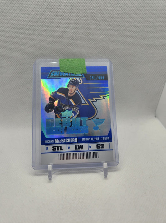 2019-20 CREDENTIALS DEBUT TICKET ACCESS BLUE MACKENZIE MACEACHERN ROOKIE /999