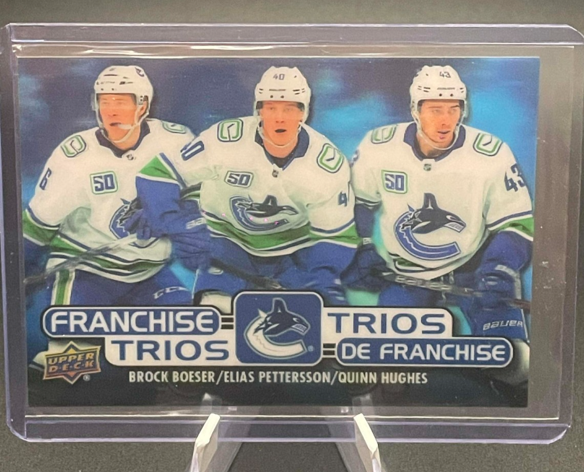 2020-21 Upper Deck Tim Hortons Franchise Trios Brock Boeser/Elias