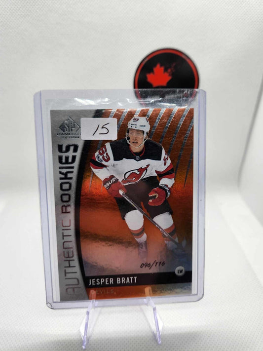 2017-18 sp game used Jesper Bratt authentic rookies/116