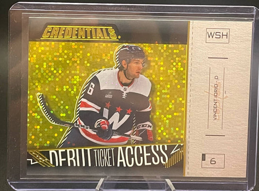 2023-24 Upper Deck Credentials Vincent Iorio Base Yellow Debut Ticket Access