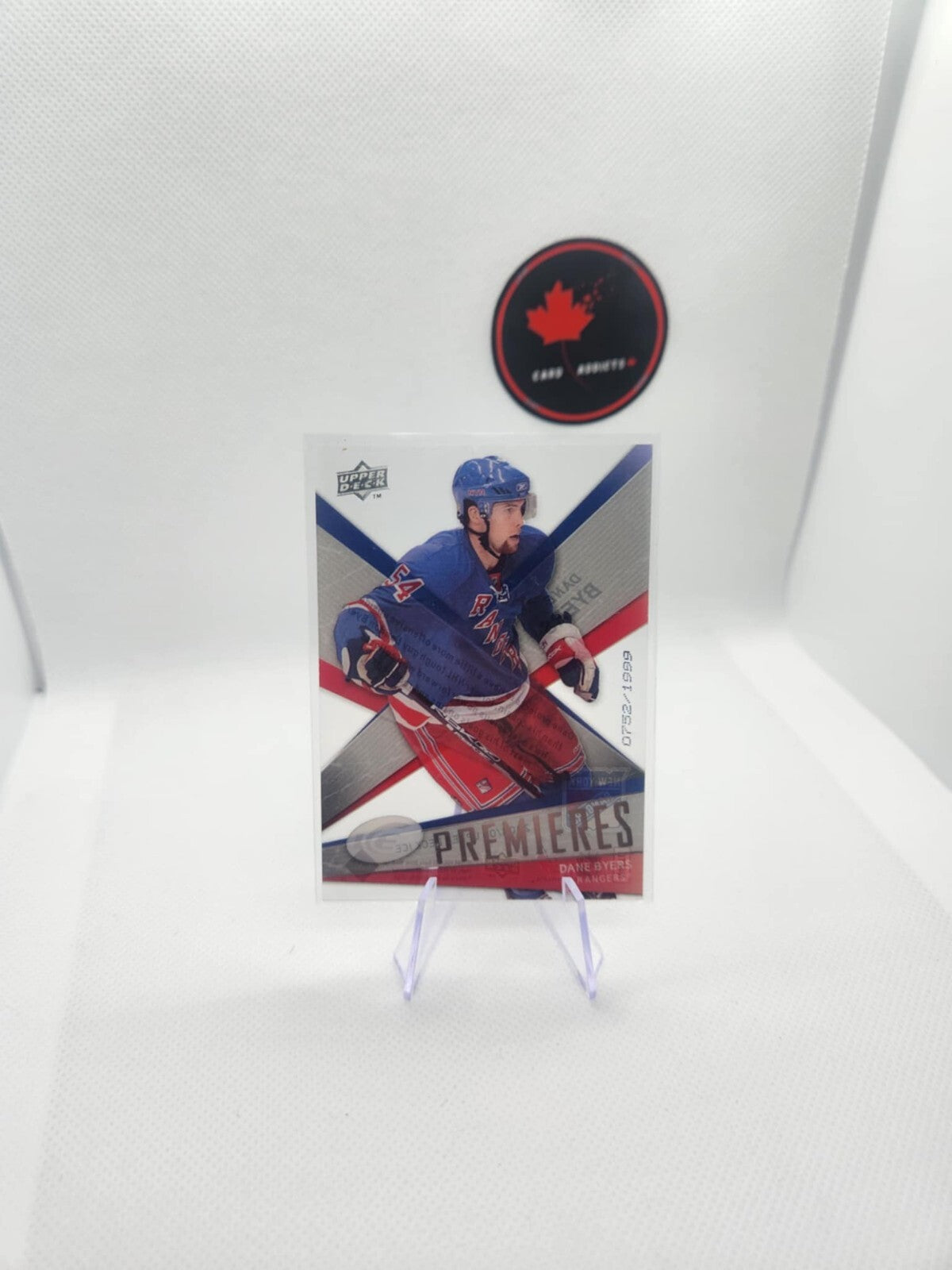 08-09 UPPER DECK ICE PREMIERES - DANE BYERS RC /1999 #104 NEW YORK RANGERS