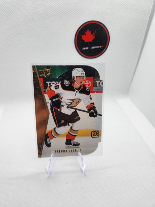 Trevor Zegras Rookie Card Gold Die-Cut 2021-22 Upper Deck Series 1 Hockey RDT-5