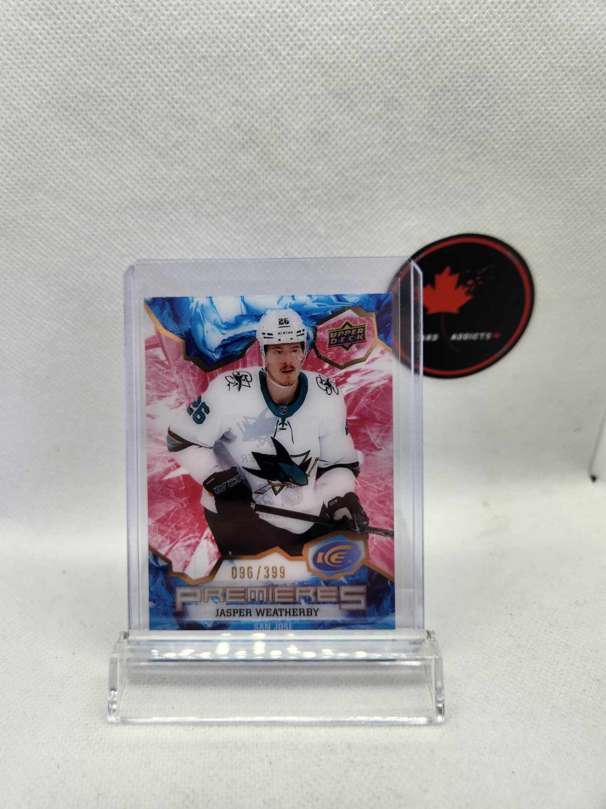 JASPER WEATHERBY 21-22 UD ICE PREMIERES ROOKIE /399 #219 SHARKS
