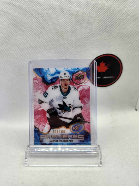JASPER WEATHERBY 21-22 UD ICE PREMIERES ROOKIE /399 #219 SHARKS