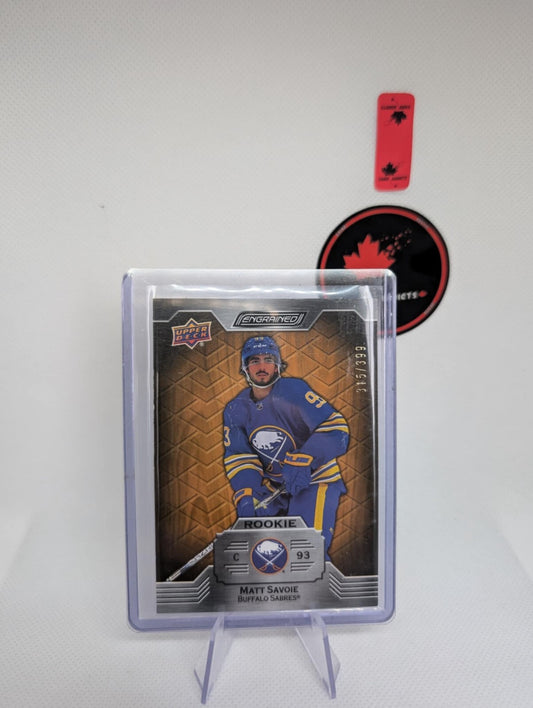 Matt Savoie 2023-24 UD Engrained Rookie Oak /399 Buffalo Sabres
