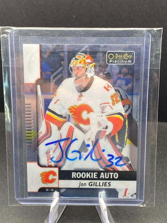 2017-18 O PEE CHEE PLATINUM AUTO ROOKIE JON GILLIES