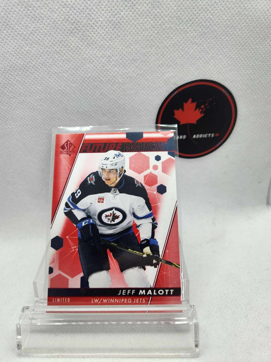2022-23 SP Authentic Hockey Jeff Malott RC Future Watch Red Parallel Card #184