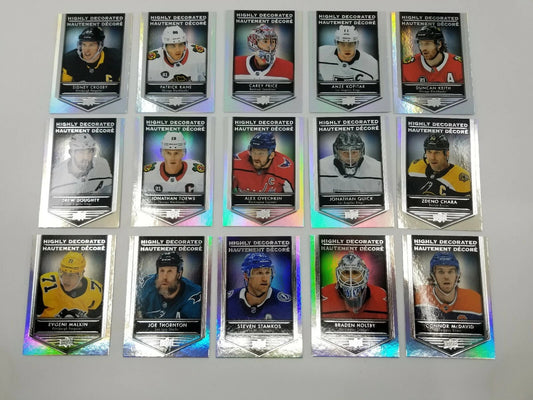 2019-20 UD TIM HORTONS HIGHLY DECORATED COMPLETE 15 Hockey CARD Insert Set