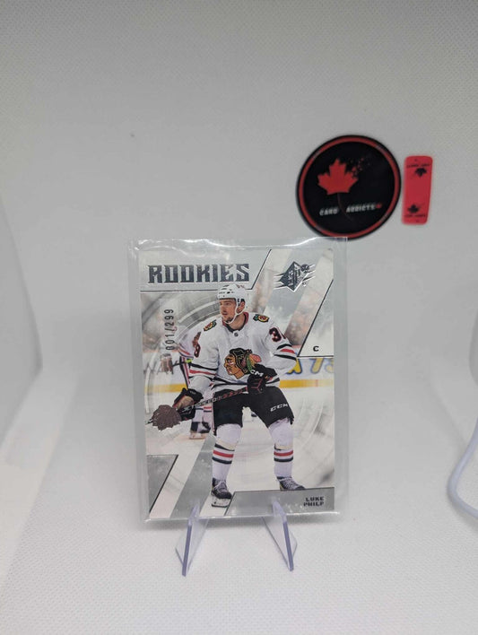 2023-24 LUKE PHILP UPPER DECK SPX ROOKIES NUMBERED BLACKHAWKS 1/299 First Print