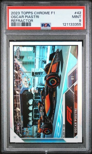 2023 Topps Chrome F1 #42 Oscar Piastri Refractor Rookie PSA 9 Mint