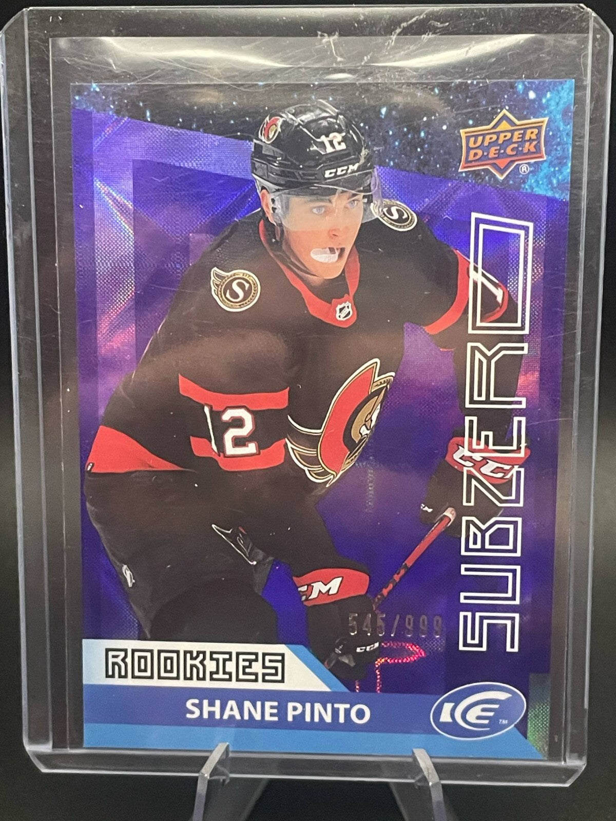 2021-22 UD ICE SHANE PINTO SUBZERO ROOKIES RC /999 #SZ-32