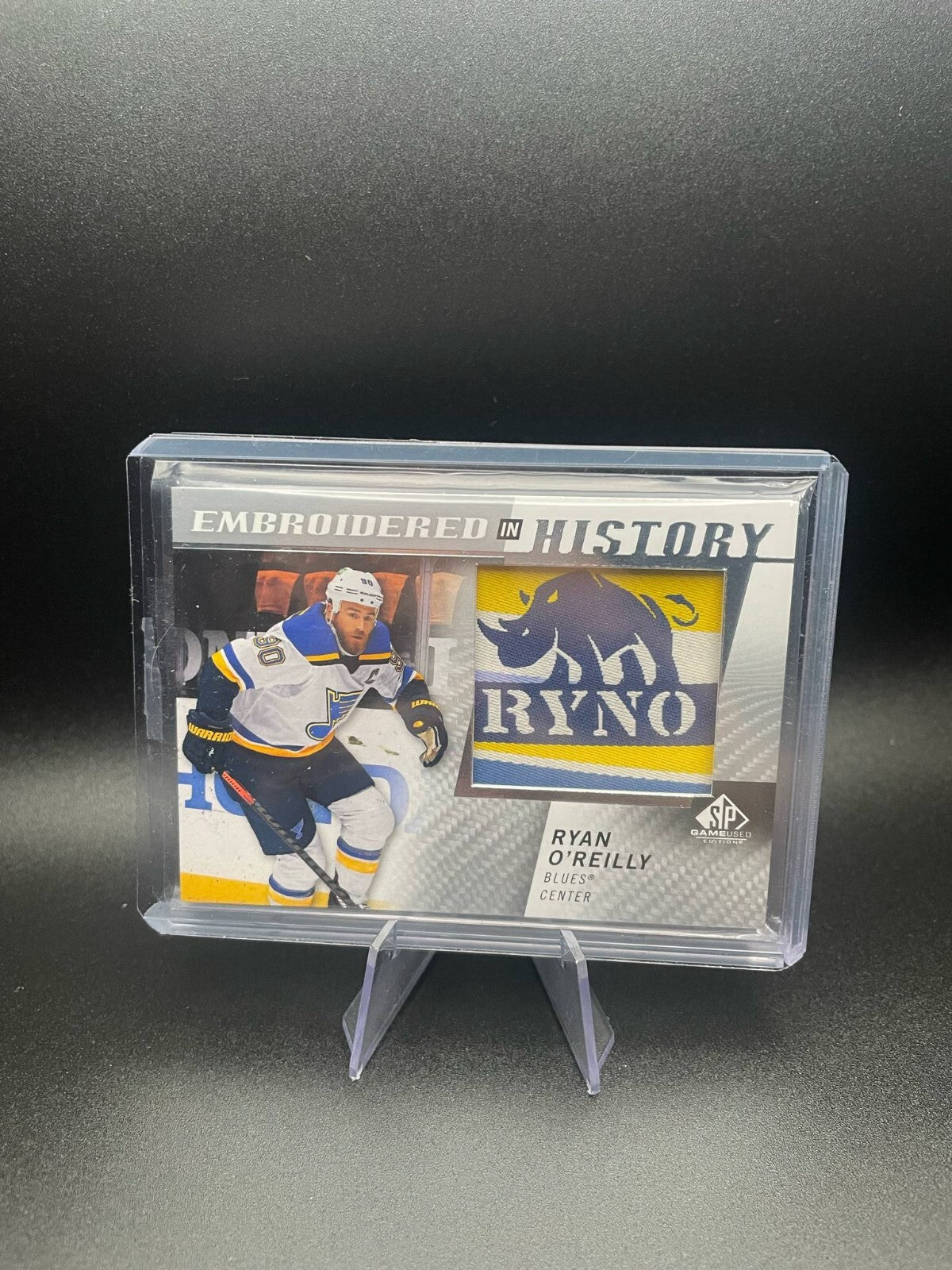 2021-22 UPPER DECK UD SP GAME USED RYAN O'REILLY EMBROIDERED IN HISTORY PATCH