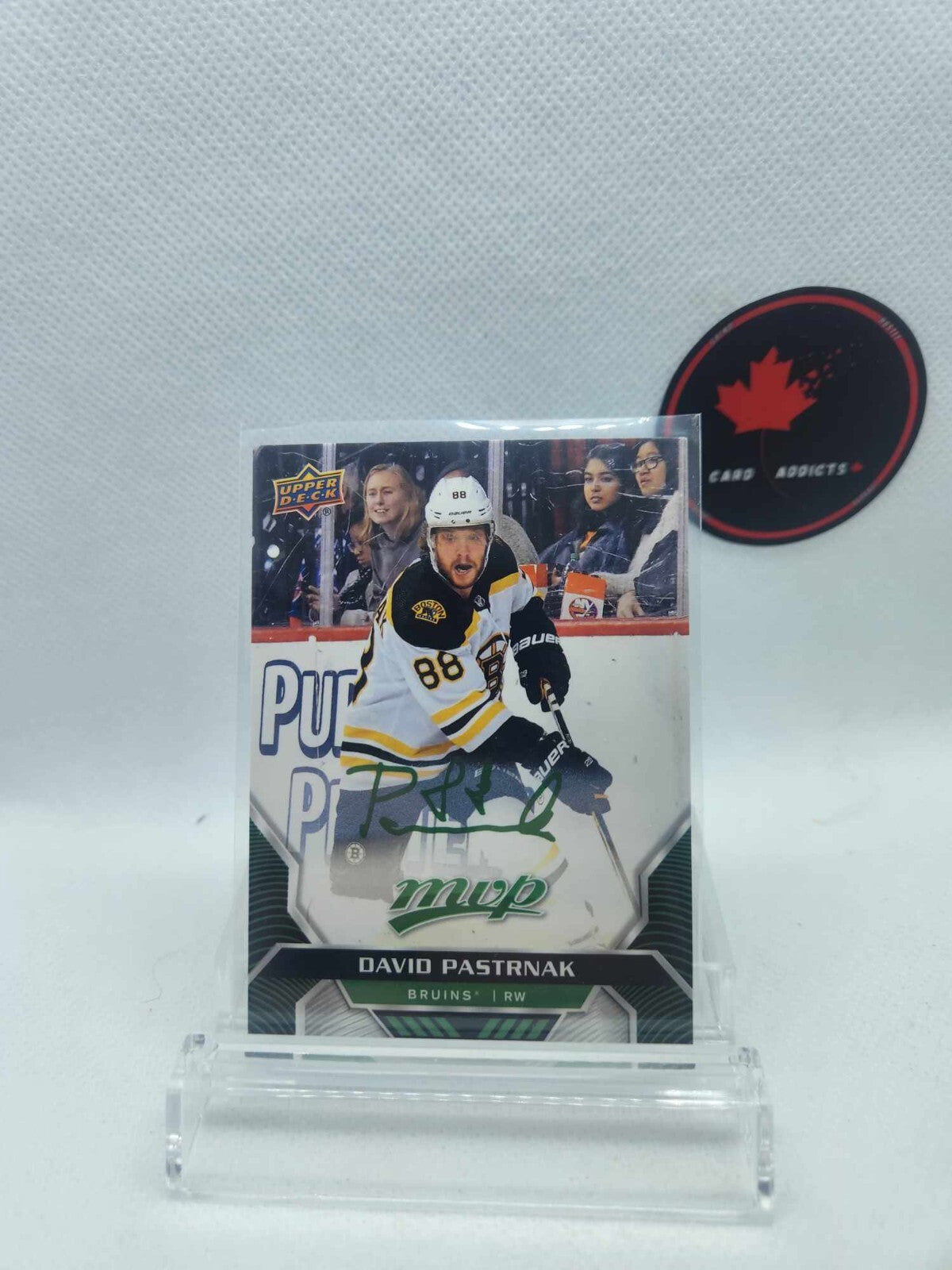 2020-21 20/21 MVP Green Script #55 David Pastrnak Boston Bruins