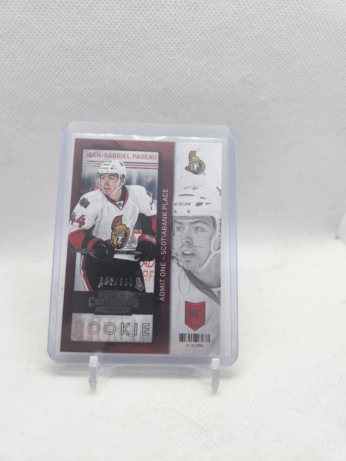 2013-14 Panini Contenders #114 Jean-Gabriel Pageau ROOKIE /600