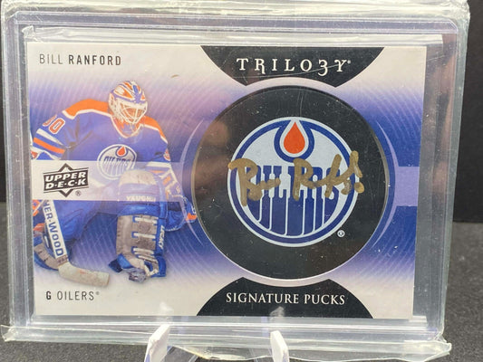 BILL RANFORD 2013-14 Upper Deck Trilogy SIGNATURE PUCKS #SP-RA AUTO Oilers