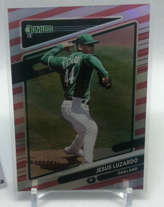 2021 Panini Donruss Red Jesus Luzardo #184 Oakland Athletics #'d /2021