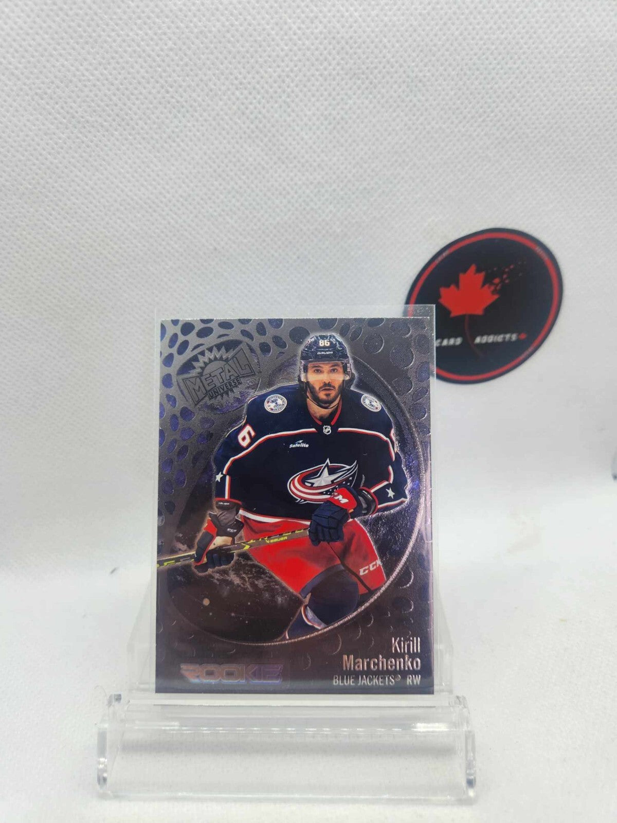GEM - 2022-23 METAL UNIVERSE BLUE JACKETS KIRILL MARCHENKO ROOKIE CARD #188