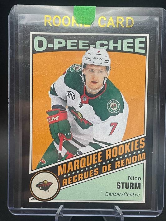 2019-20 NICO STURM O-PEE-CHEE OPC RETRO MARQUEE ROOKIES SP #510 WILD Black /100