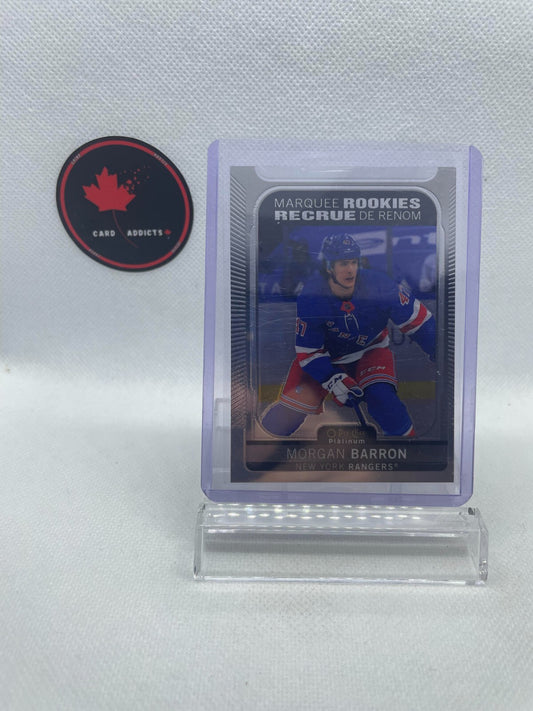 Morgan Barron RC 2021/22 OPC Platinum Marquee Rookies Card # 231 Rangers