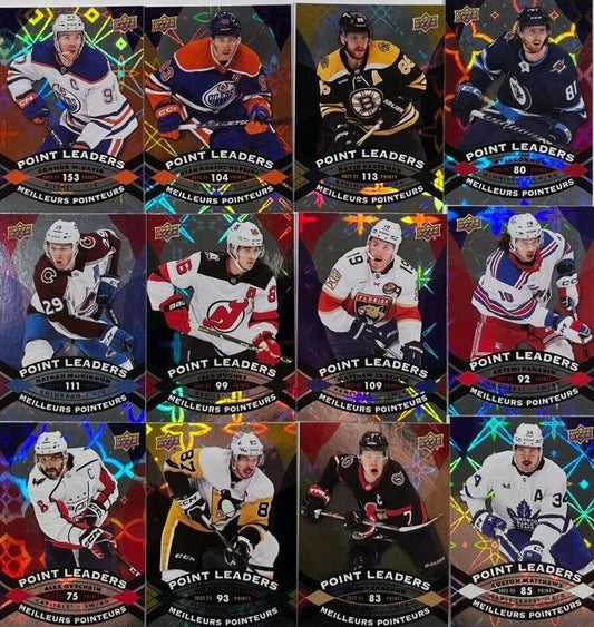 2023/24 Tim Hortons Point Leaders Complete 18 Card Set McDavid, Ovechkin, Crosby