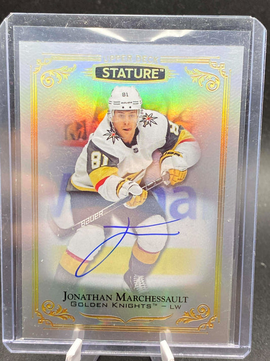 Jonathan Marchessault 2019-20 UD Stature Auto #72 Vegas Golden Knights