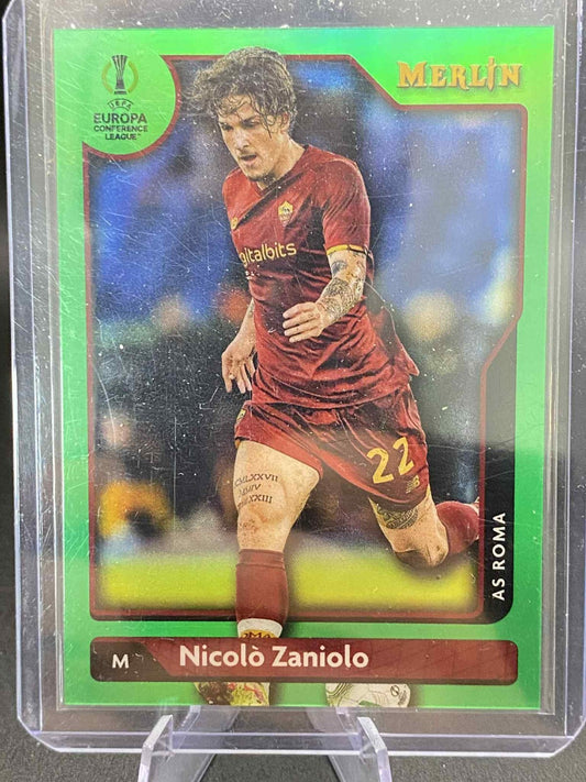 2021-22 Topps Merlin Chrome NICOLO ZANIOLO Green Refractor /99 AS Roma