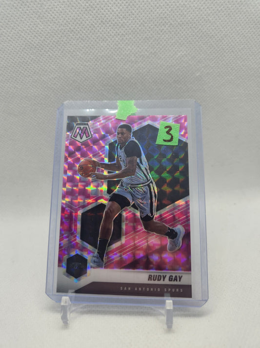 2020-21 Panini Mosaic Rudy Gay Pink Camo Prizm #160 San Antonio Spurs