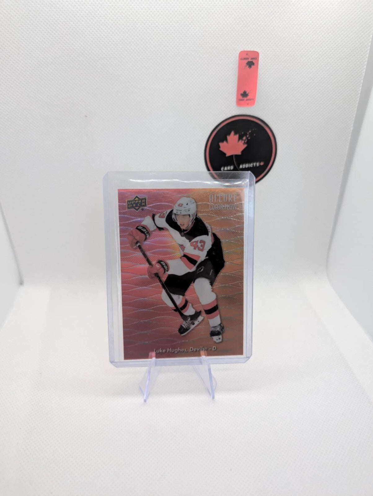 Luke Hughes Rookie 2023-24 Upper Deck Allure Color Flow Orange-Yellow CF-28
