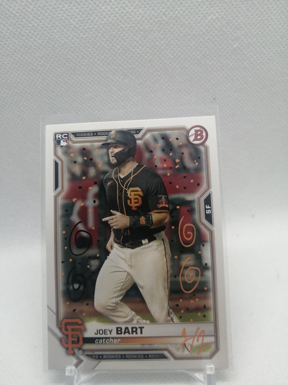 2021 Bowman Joey Bart - Giants 51 RC Art Attack Custom 1/1