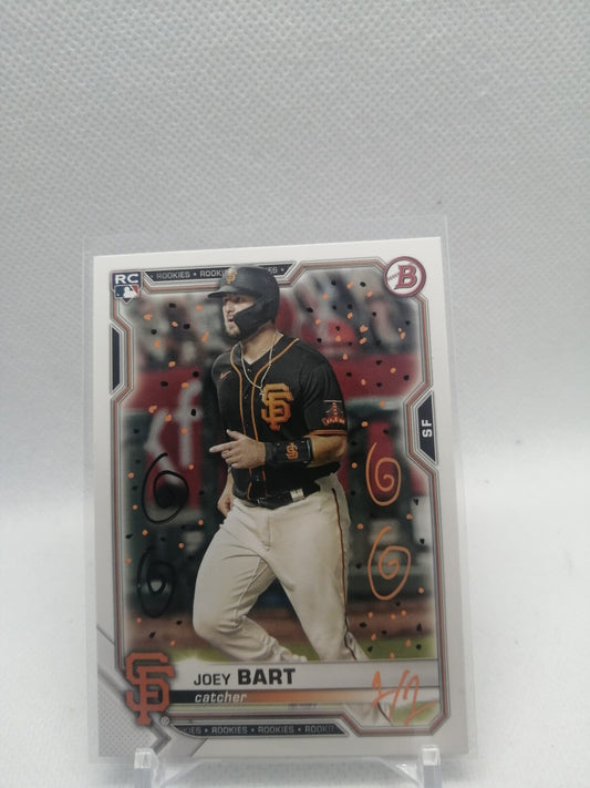 2021 Bowman Joey Bart - Giants 51 RC Art Attack Custom 1/1