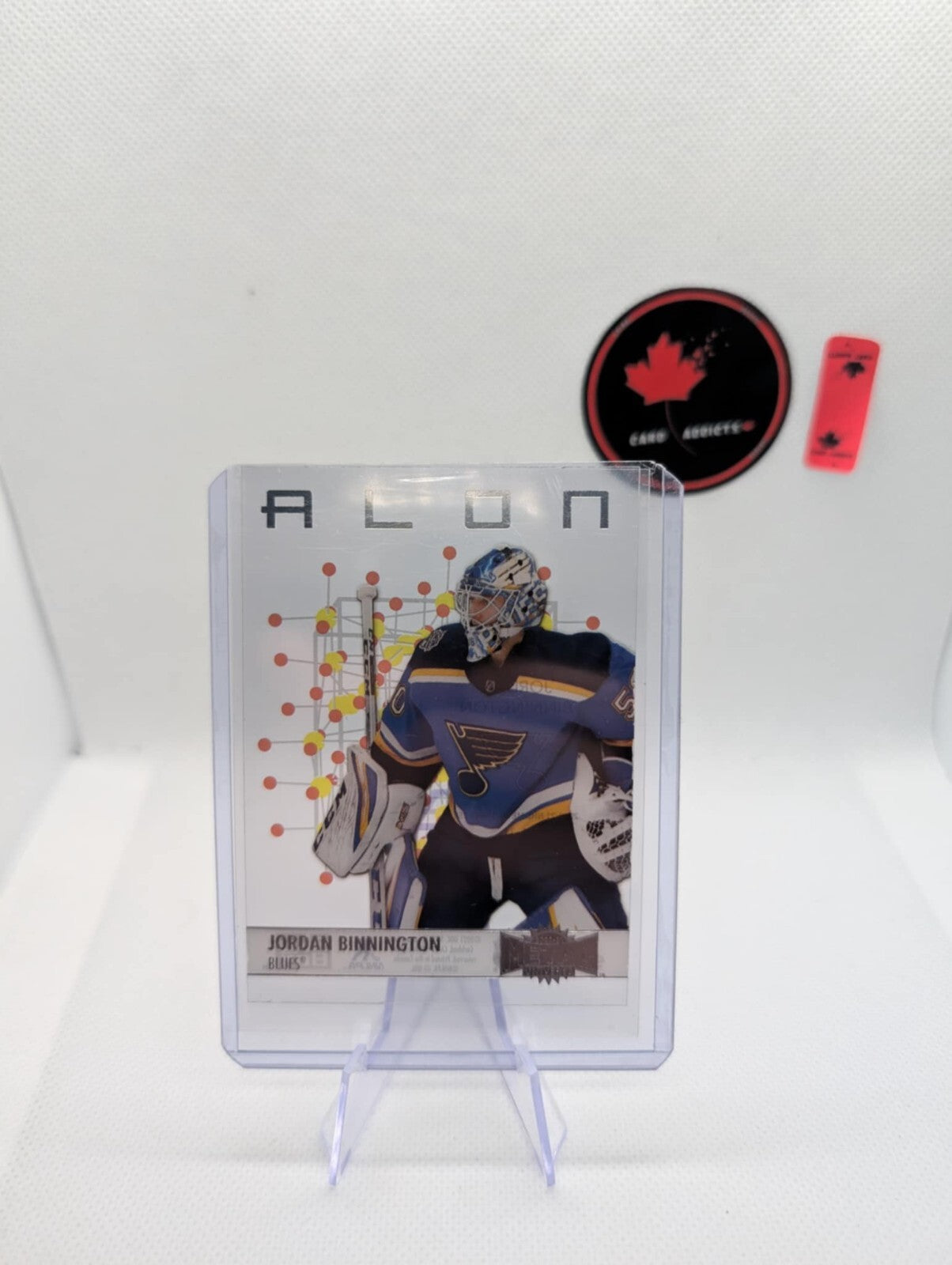 2021 UD NHL Skybox Metal Universe Jordan Binnington | ALON Clear Acetate | #A-11