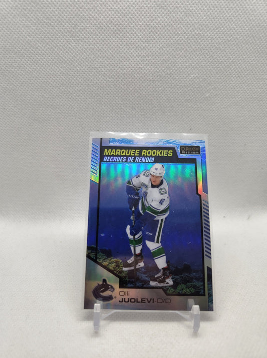 2020-21 O-Pee-Chee Platinum Marquee Rookie Aquamarine #189 Olli Juolevi #'d /499