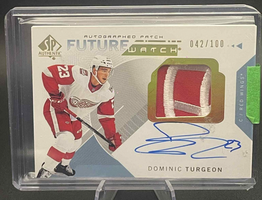 2018-19 SP Authentic Future Watch /100 Dominic Turgeon RPA Rookie Patch Auto RC