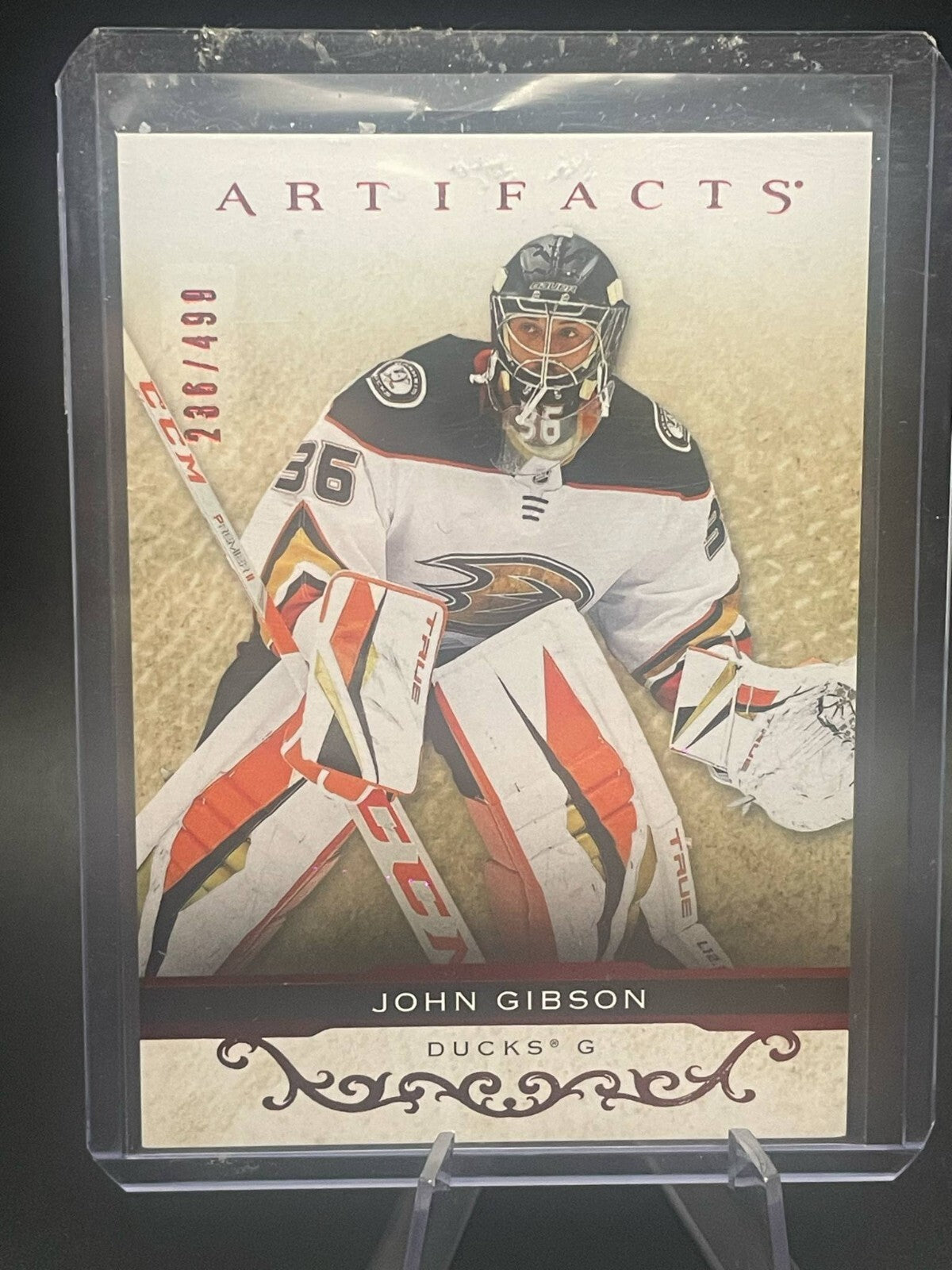2021-22 Upper Deck Artifacts Ruby #20 JOHN GIBSON /499 Anaheim Ducks