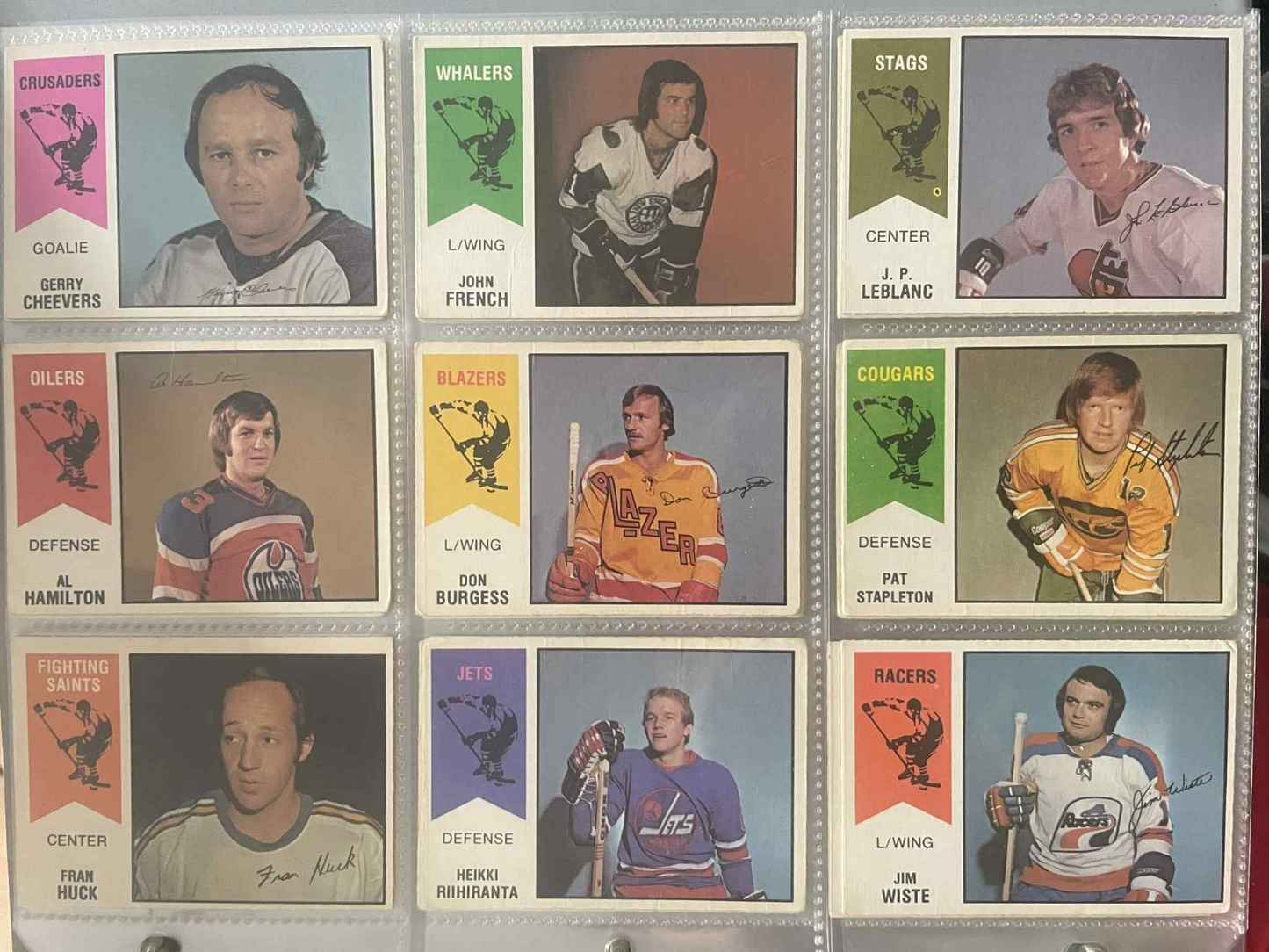 1974-75 OPC WHA Cards Complete Set 66/66 REF I
