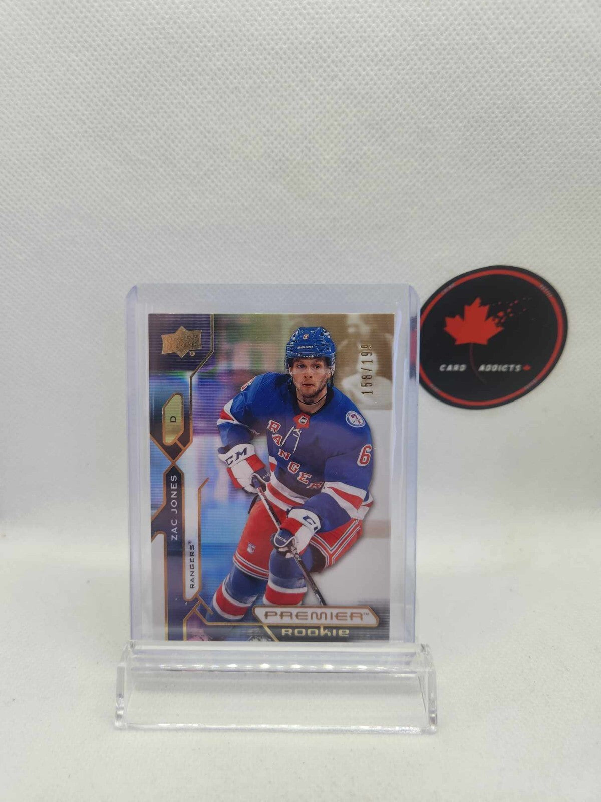 2021-22 Upper Deck Premier Rookie GOLD Zac Jones /199 NY Rangers Rc