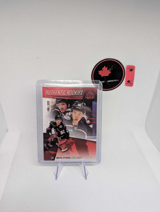 Mikael Pyyhtia 2023-24 SP GAME USED HOCKEY Red /222 Blue Jackets