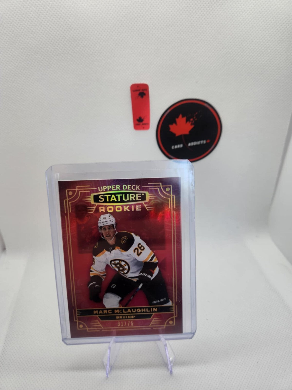 2022-23 Upper Deck Stature Marc McLaughlin Rookie RED /75 Boston Bruins #177