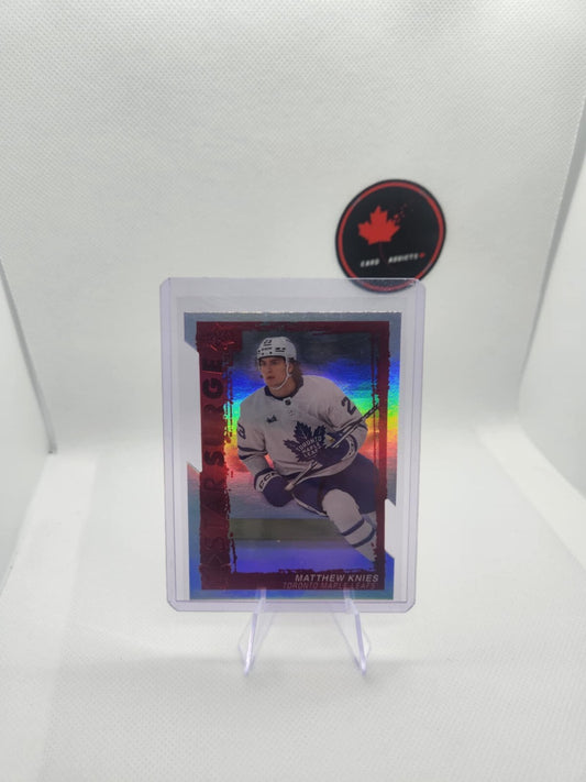 2023-24 UD HOCKEY STAR SURGE RED DIE CUT #SS15 MATTHEW KNIES ROOKIE NM-MT