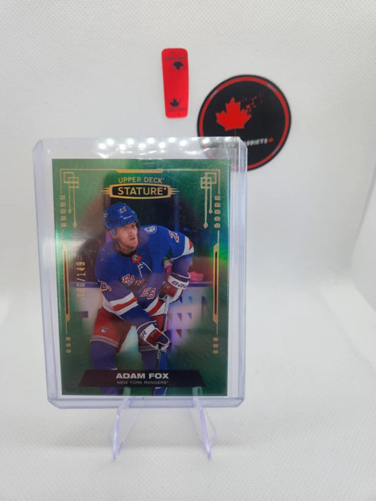 2021-22 Upper Deck Stature ADAM FOX #16 #ed /149 Green Parallel
