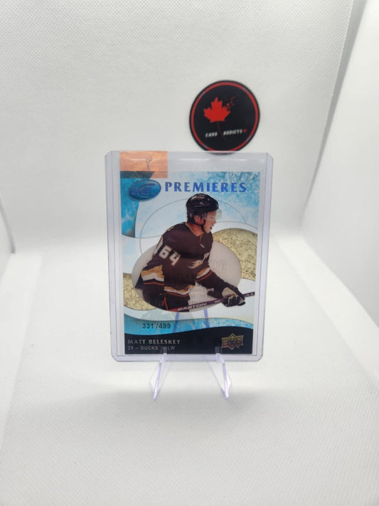 09/10 UPPER DECK ICE ROOKIE RC #162 MATT BELESKEY /499 DUCKS