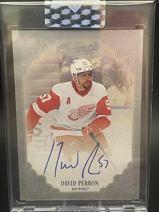 2023-24 Upper Deck Clear Cut David Perron Champ's AUTO #C-DP Red Wings