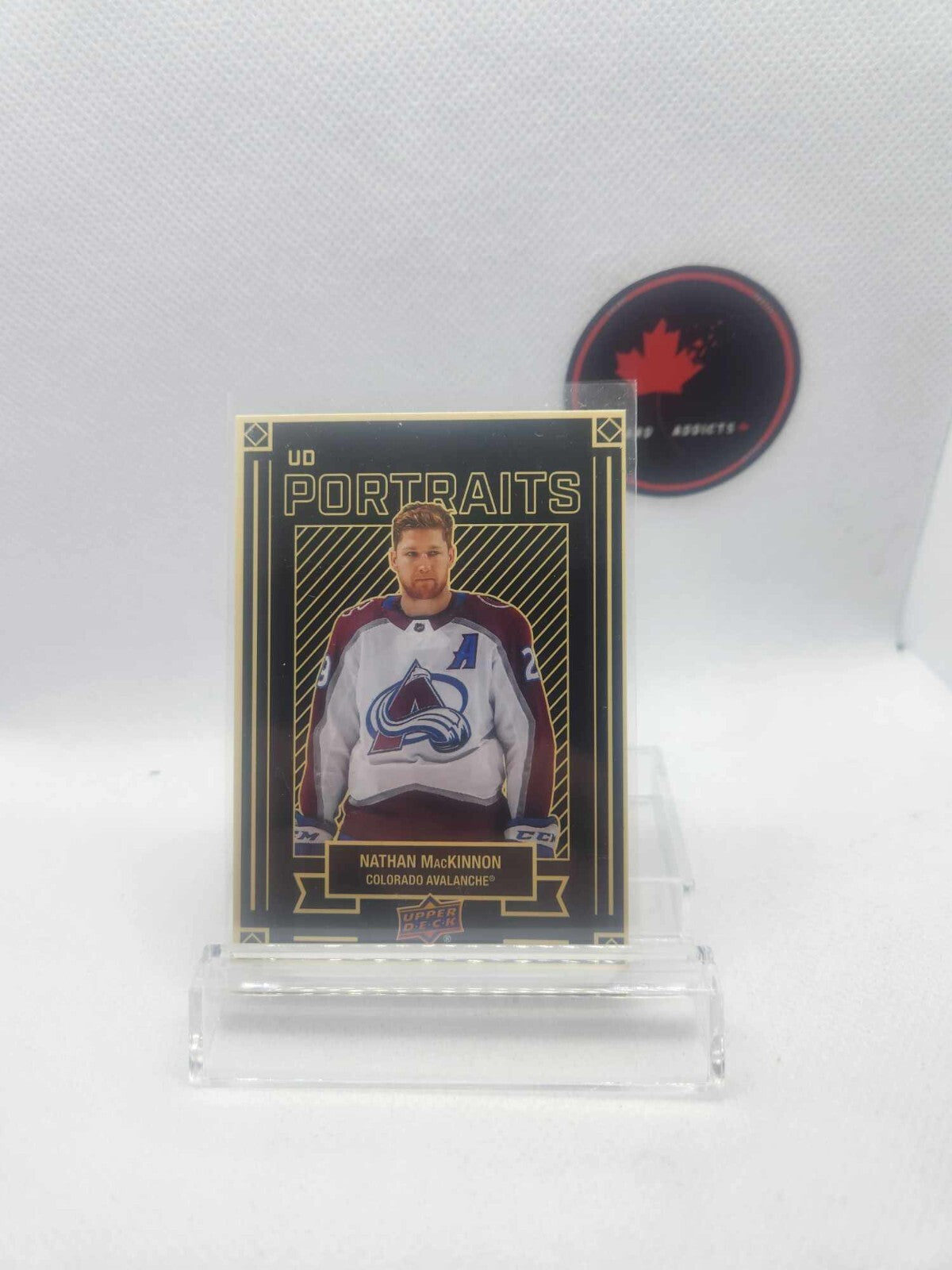 2022-23 Upper Deck Series 1 UD Portraits #P-25 Nathan MacKinnon Colorado NHL SP