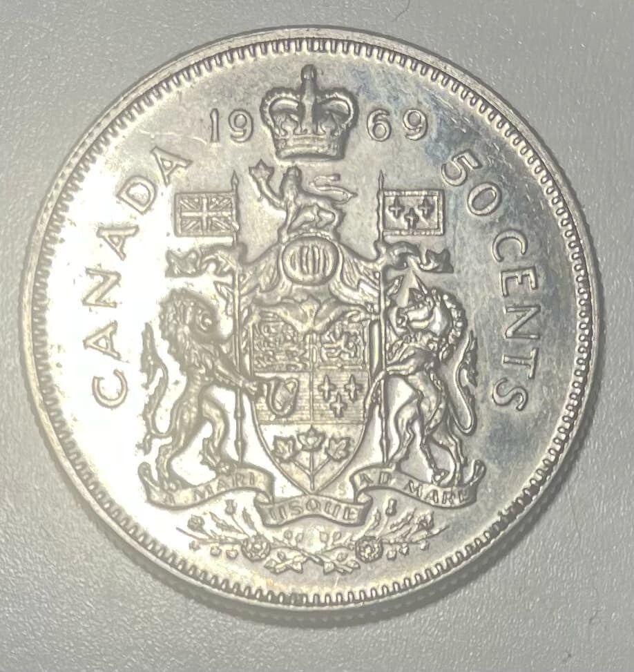 1969 Canadian Nickel Half Dollar 50 Cent Coin Canada REF I