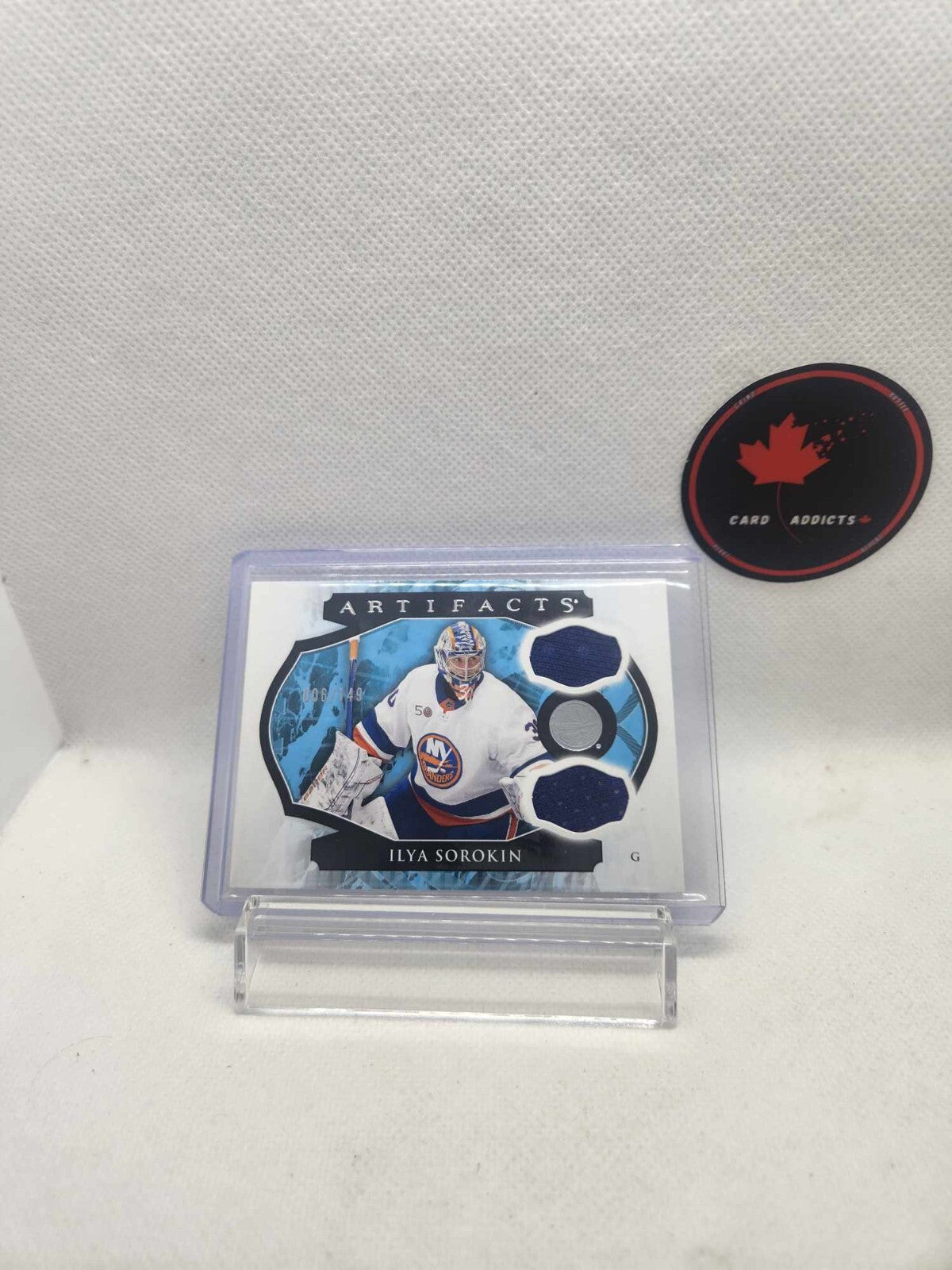 2023-24 ILYA SOROKIN UD ARTIFACTS DUAL JERSEY RELICS HORIZONTAL /149 Islanders